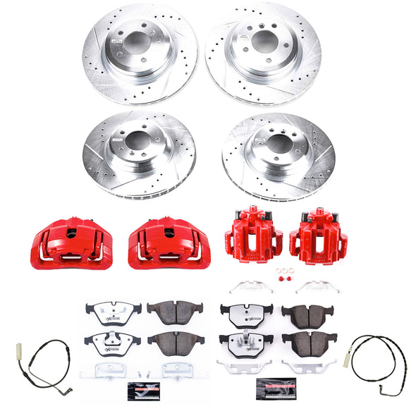 PowerStop Z26 Street Performance Ceramic Brake Pad, Drilled Slotted Rotor, and C
