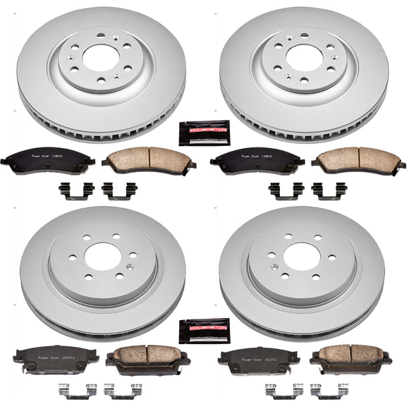 PowerStop Genuine Geomet Coated Rotor and Low-Dust Ceramic Brake Pad Kit