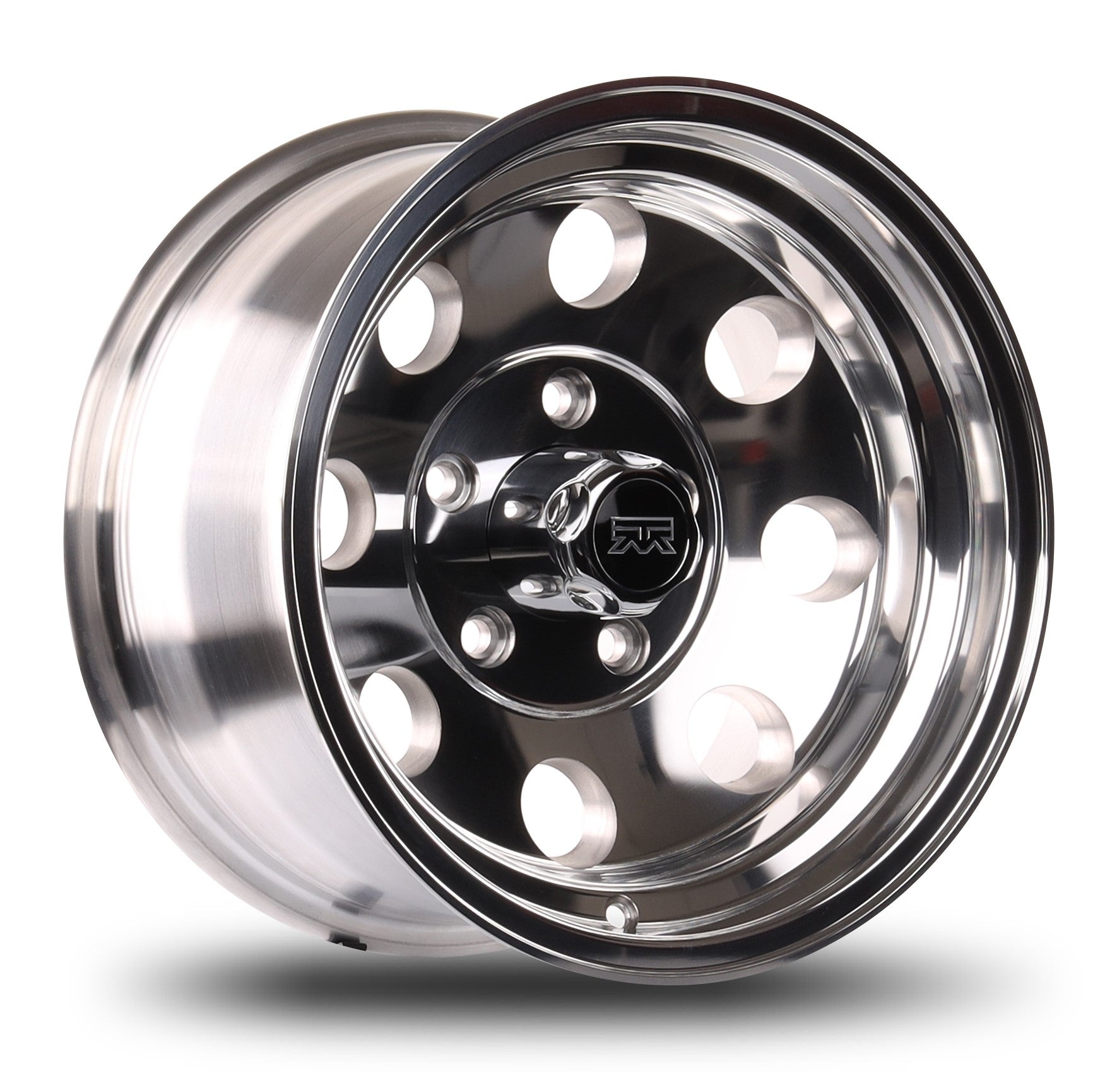 15x8 Mudder Trucker MT614 Deisel Polished 5x127 5x5 ET-19 Wheel Rim