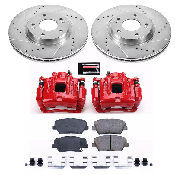 PowerStop Z23 Daily Driver Carbon-Fiber Ceramic Pads Drilled & Slotted Rotor & C