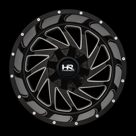 20x12 Hardrock Crusher Gloss Black Milled 5x127/139.7 ET-44 wheel/rim