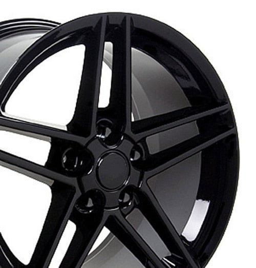 19" Replica Wheel CV07B Fits Chevrolet Corvette - C6 Z06 Rim 19x10 Black Wheel