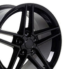 19" Replica Wheel CV07B Fits Chevrolet Corvette - C6 Z06 Rim 19x10 Black Wheel