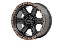 18x9 Rough Country 79 Series Black with Bronze Ring 6x135 ET-12 Wheel Rim