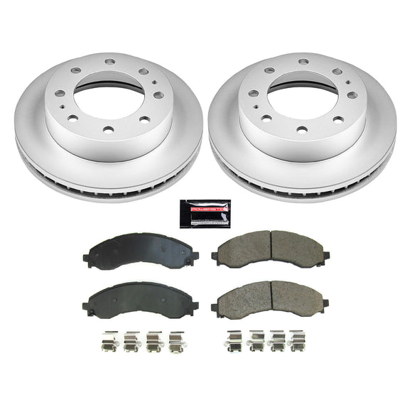 PowerStop Genuine Geomet Coated Rotor and Low-Dust Ceramic Brake Pad Kit