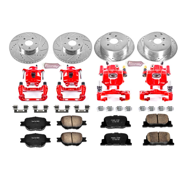 PowerStop Z23 Daily Driver Carbon-Fiber Ceramic Pads Drilled & Slotted Rotor & C