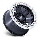 17x9 KMC KM238 VI Beadlock Satin Black With Machined Ring 6x135 ET1 CB87.1 Wheel