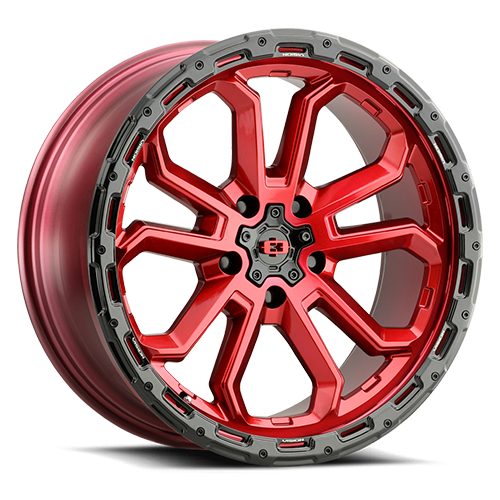 18x9 Vision 405 Korupt Gloss Red with Gloss Black Lip 5x114.3 ET12 CB83