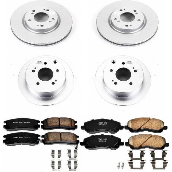 PowerStop Genuine Geomet Coated Rotor and Low-Dust Ceramic Brake Pad Kit