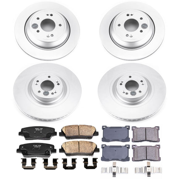 PowerStop Genuine Geomet Coated Rotor and Low-Dust Ceramic Brake Pad Kit