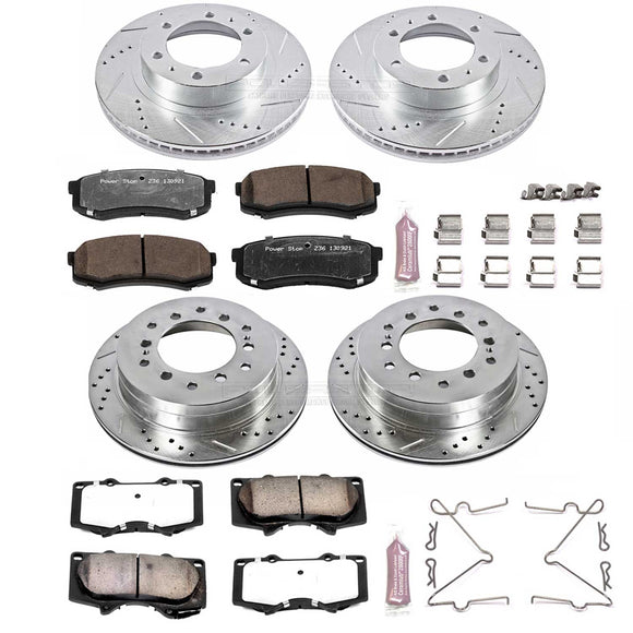 PowerStop Z36 Carbon-Fiber Ceramic Brake Pad with Drilled and Slotted Rotor Kit