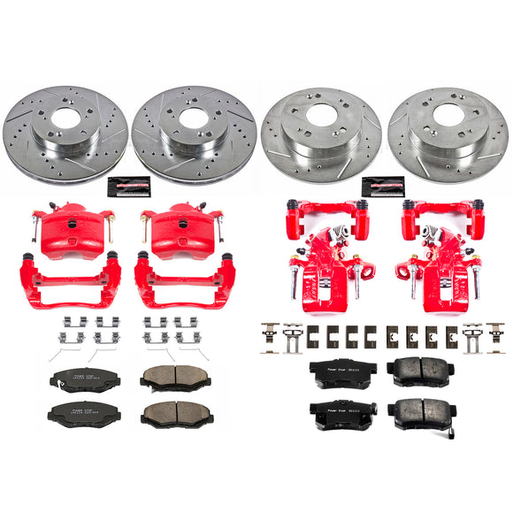 PowerStop Z23 Daily Driver Carbon-Fiber Ceramic Pads Drilled & Slotted Rotor & C