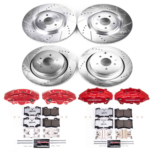 PowerStop Z26 Street Performance Ceramic Brake Pad, Drilled Slotted Rotor, and C