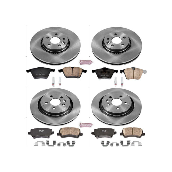 PowerStop OE Stock Replacement Low-Dust Ceramic Brake Pad and Rotor Kit