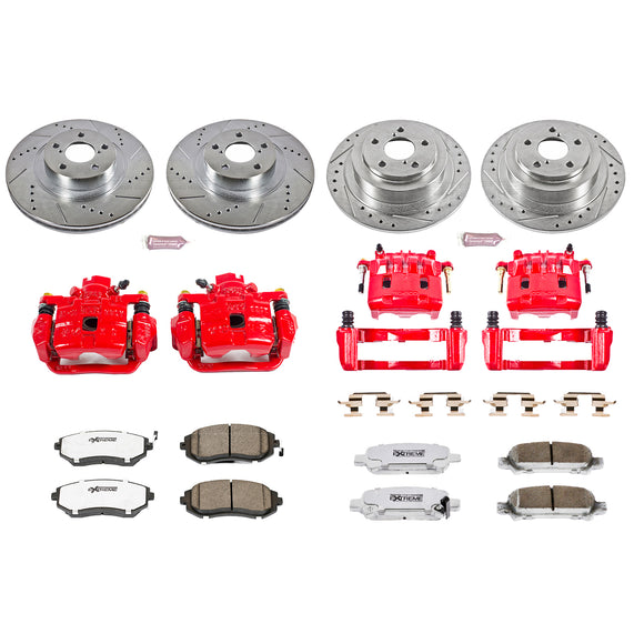 PowerStop Z26 Street Performance Ceramic Brake Pad, Drilled Slotted Rotor, and C