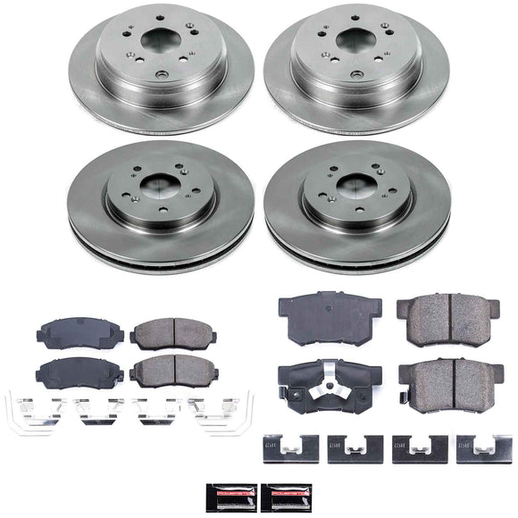 PowerStop OE Stock Replacement Low-Dust Ceramic Brake Pad and Rotor Kit