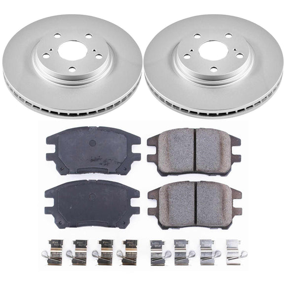 PowerStop Genuine Geomet Coated Rotor and Low-Dust Ceramic Brake Pad Kit