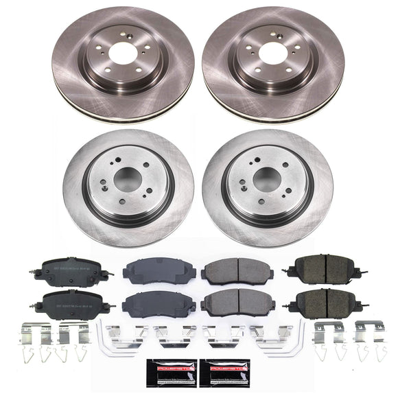 PowerStop OE Stock Replacement Low-Dust Ceramic Brake Pad and Rotor Kit