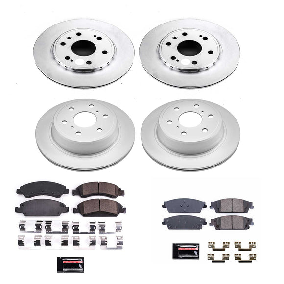 PowerStop Genuine Geomet Coated Rotor and Low-Dust Ceramic Brake Pad Kit