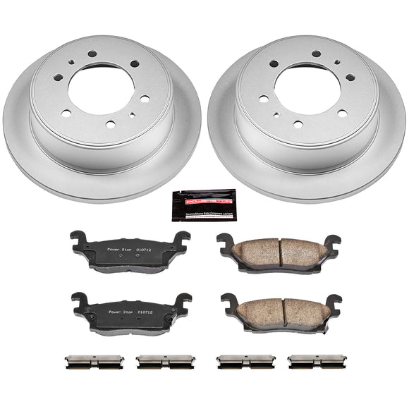 PowerStop Genuine Geomet Coated Rotor and Low-Dust Ceramic Brake Pad Kit