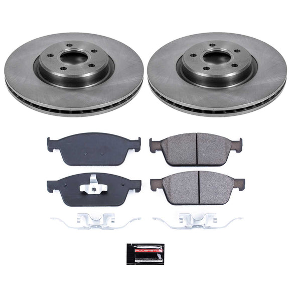 PowerStop OE Stock Replacement Low-Dust Ceramic Brake Pad and Rotor Kit