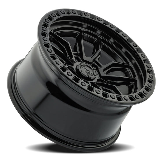 20x9 Arena Wheel Hustle Satin Black Center Glossy Black Lip 5x127 ET1 CB71.5
