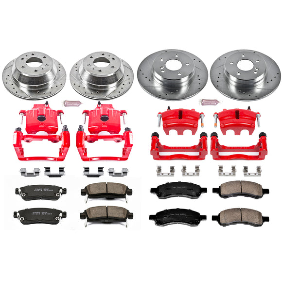 PowerStop Z23 Daily Driver Carbon-Fiber Ceramic Pads Drilled & Slotted Rotor & C