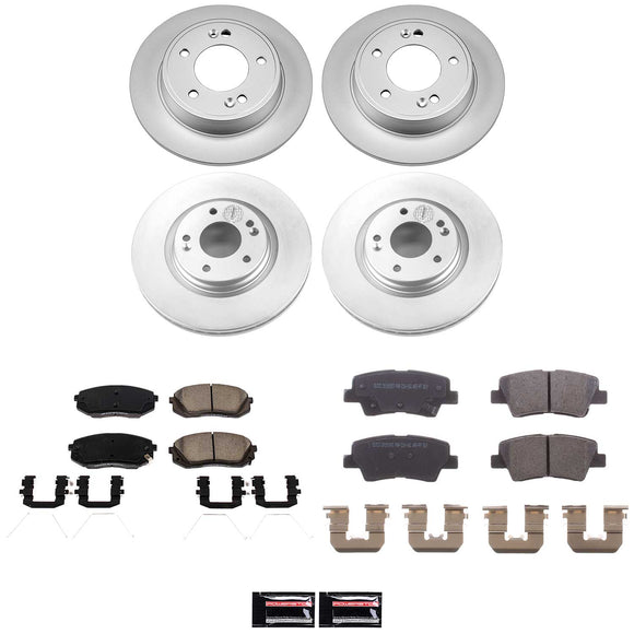 PowerStop Genuine Geomet Coated Rotor and Low-Dust Ceramic Brake Pad Kit