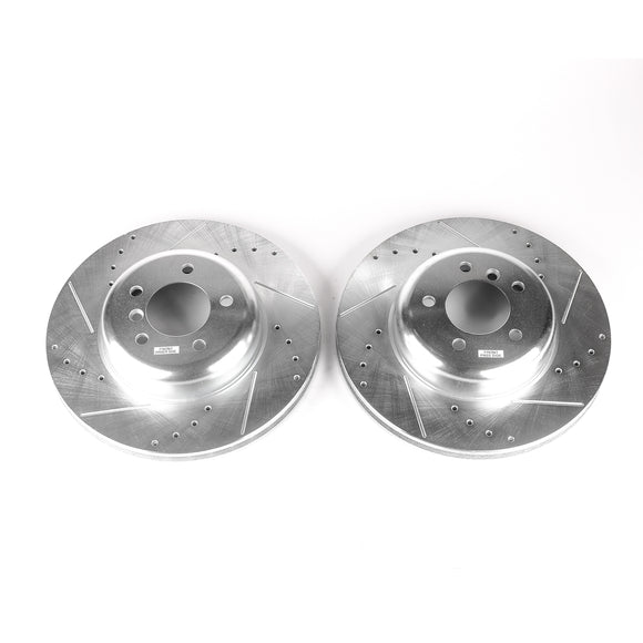 PowerStop Evolution Drilled Slotted Rotors Pair Front For BMW 545i