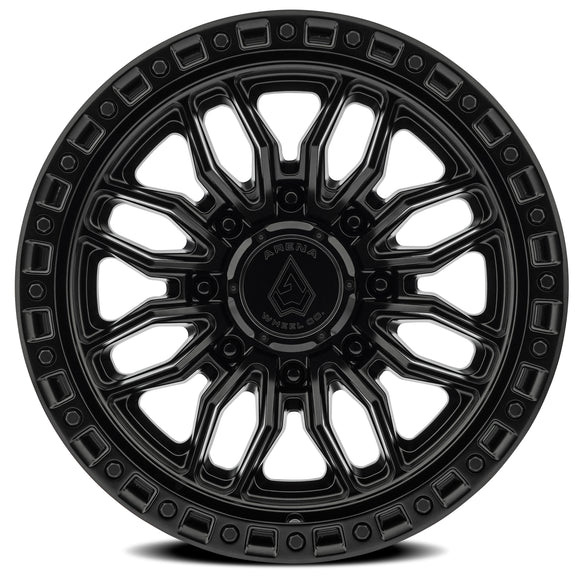 20x10 Arena Wheel Hustle Satin Black Center Glossy Black Lip 8x170 ET-18 CB125.1