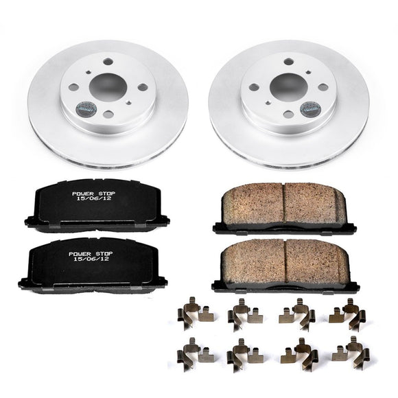 PowerStop Genuine Geomet Coated Rotor and Low-Dust Ceramic Brake Pad Kit