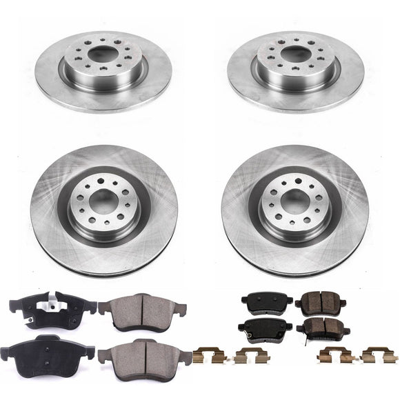 PowerStop OE Stock Replacement Low-Dust Ceramic Brake Pad and Rotor Kit