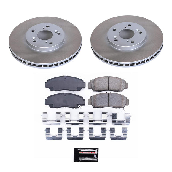 PowerStop Semi-Coated Rotor and Low-Dust Ceramic Brake Pad Kit