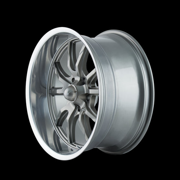 18x8 Ridler 650 Grey/Polished Lip Wheel/Rim 5x114.3 5-114.3 18-8 ET0