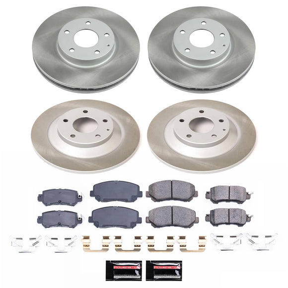 PowerStop Semi-Coated Rotor and Low-Dust Ceramic Brake Pad Kit