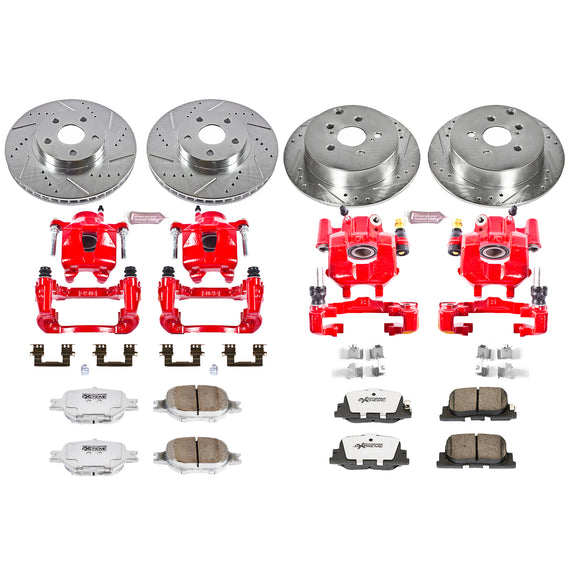 PowerStop Z26 Street Performance Ceramic Brake Pad, Drilled Slotted Rotor, and C
