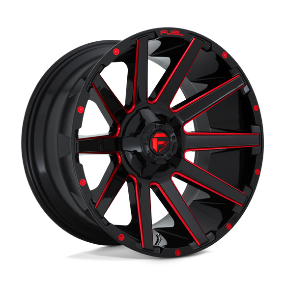 20x10 Fuel Off-Road D643 Contra Gloss Black Red Tinted Clear 6x135 ET-19 Wheel