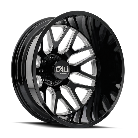 22x8.25 Cali Off-Road Invader Dually Gloss Black Milled 8x165.1 ET-192 Wheel