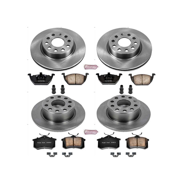 PowerStop OE Stock Replacement Low-Dust Ceramic Brake Pad and Rotor Kit