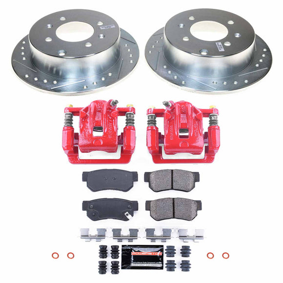 PowerStop Z23 Daily Driver Carbon-Fiber Ceramic Pads Drilled & Slotted Rotor & C