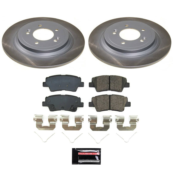 PowerStop Semi-Coated Rotor and Low-Dust Ceramic Brake Pad Kit