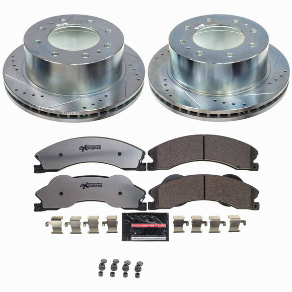 PowerStop Z36 Carbon-Fiber Ceramic Brake Pad with Drilled and Slotted Rotor Kit