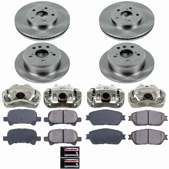 PowerStop OE Stock Replacement Low-Dust Ceramic Brake Pad, Rotor and Caliper Kit