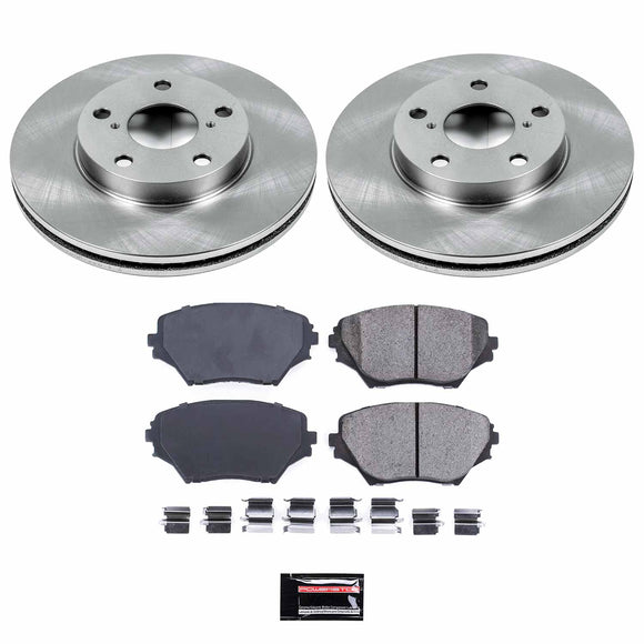 PowerStop OE Stock Replacement Low-Dust Ceramic Brake Pad and Rotor Kit