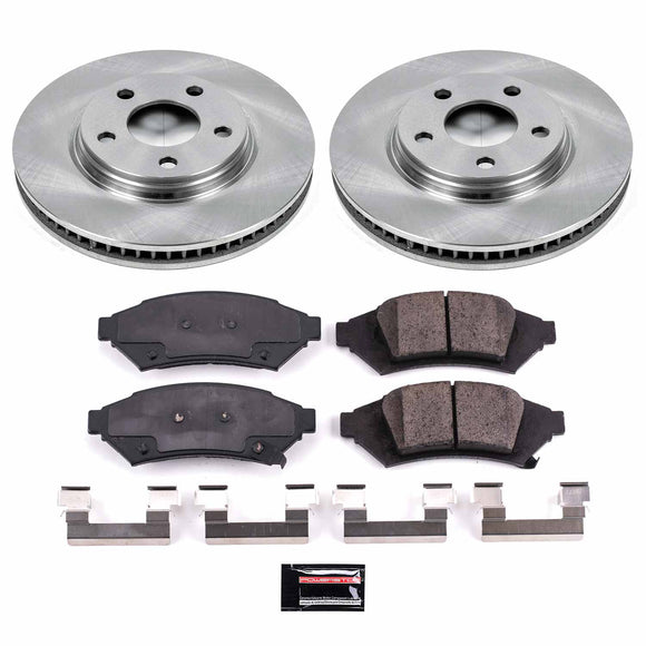 PowerStop OE Stock Replacement Low-Dust Ceramic Brake Pad and Rotor Kit