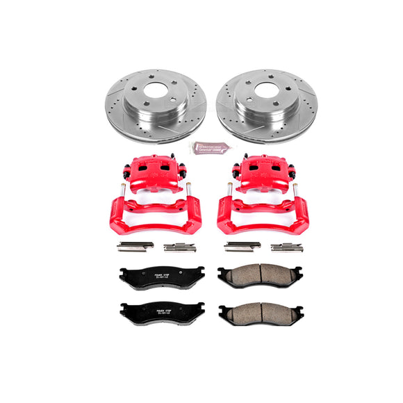 PowerStop Z23 Daily Driver Carbon-Fiber Ceramic Pads Drilled & Slotted Rotor & C