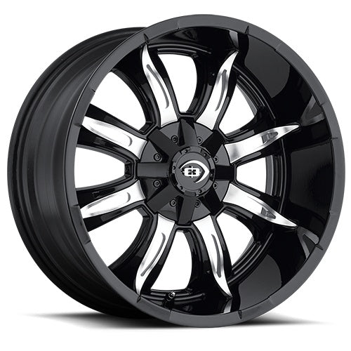 18x9 Vision 423 Manic Black Machined Face 6x139.7 6x5.5 ET12 Wheel Rim