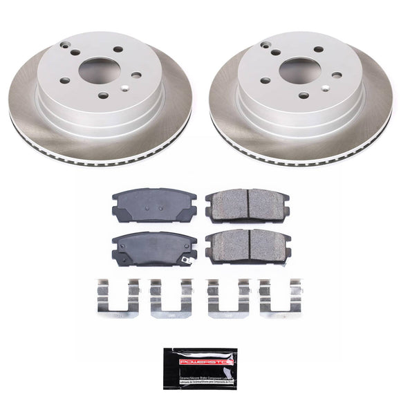 PowerStop Semi-Coated Rotor and Low-Dust Ceramic Brake Pad Kit