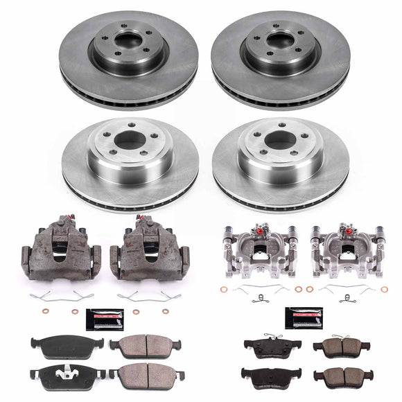 PowerStop OE Stock Replacement Low-Dust Ceramic Brake Pad, Rotor and Caliper Kit