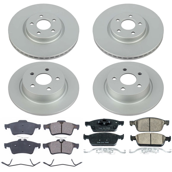 PowerStop Genuine Geomet Coated Rotor and Low-Dust Ceramic Brake Pad Kit